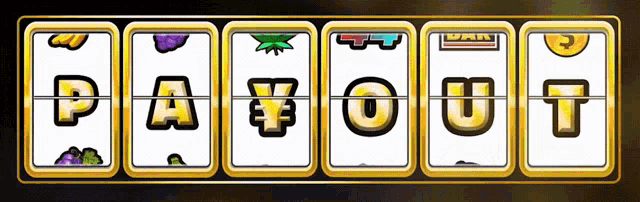 a slot machine with the word payout written on it