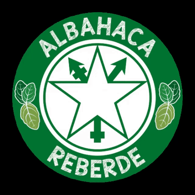 a logo for albahaca reberde with a star and arrows