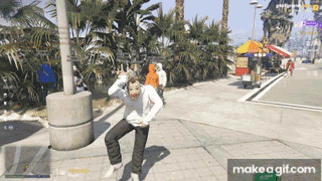 a person in a video game with a make a gif.com link