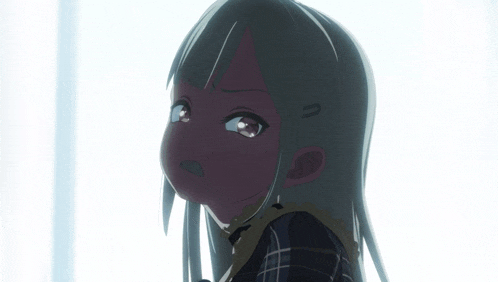a cartoon girl with chinese writing on her face
