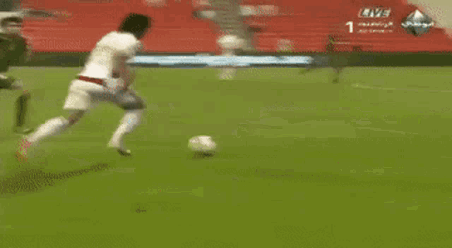 a soccer game is being played on a field with an ad for proleague
