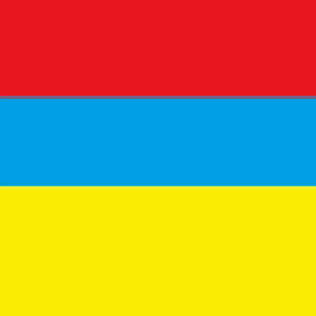 a red , blue and yellow flag on a white background
