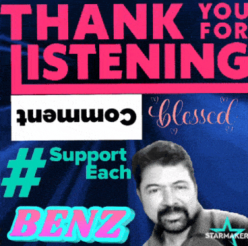 a sign that says thank you for listening