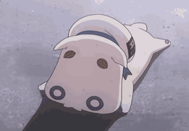 a cartoon drawing of a sheep with a hat and a collar