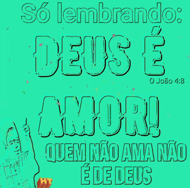 a drawing of a man with the words so lembrando deus e amor written on it