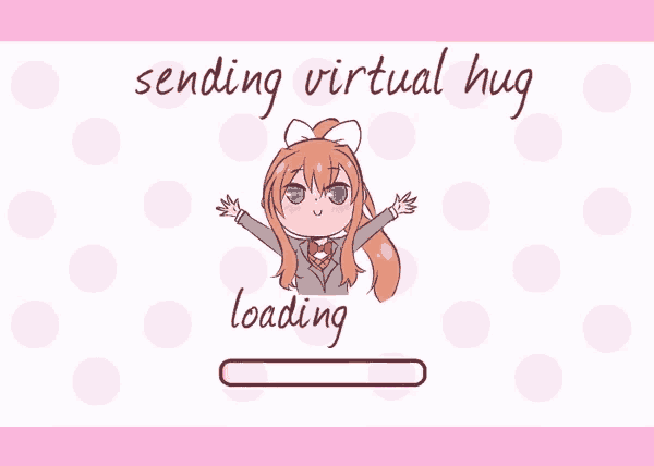 Doki Doki Literature Club Sending GIF - Doki Doki Literature Club Sending Virtual Hug GIFs