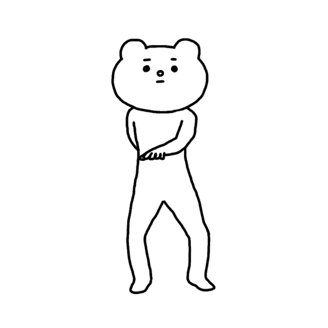a black and white drawing of a bear with a face