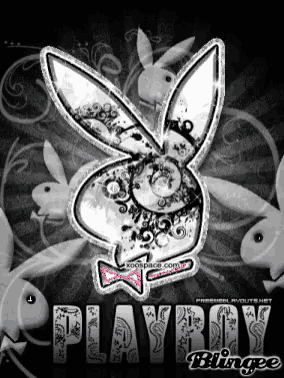 a black and white picture of a playboy bunny