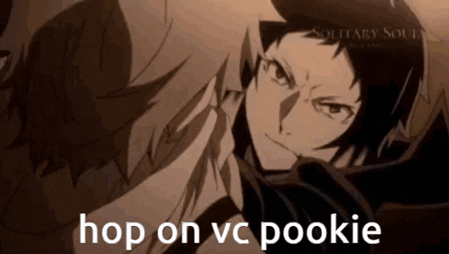 a cartoon of a man hugging another man with the words hop on vc pookie written on the bottom