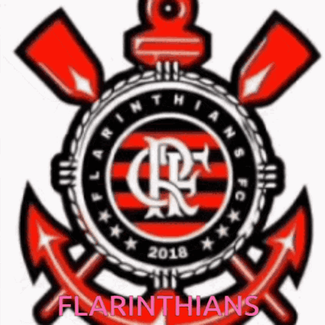 a logo for flaminthians fc with a red anchor