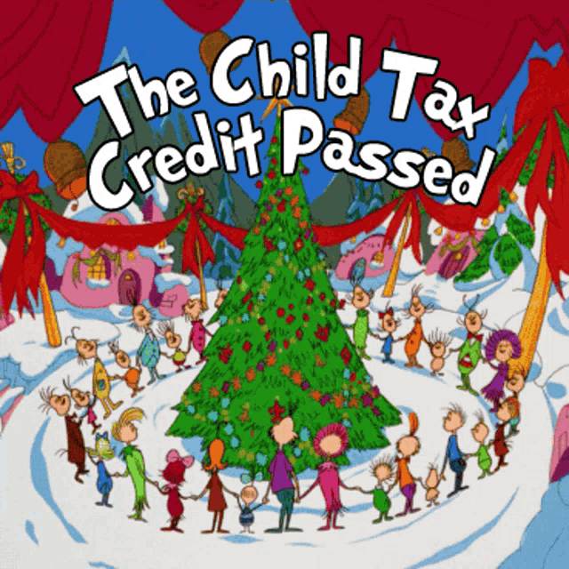 the cover of the book the child tax credit passed features a christmas tree