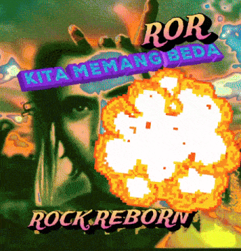 a poster for rock reborn shows a man holding a huge explosion