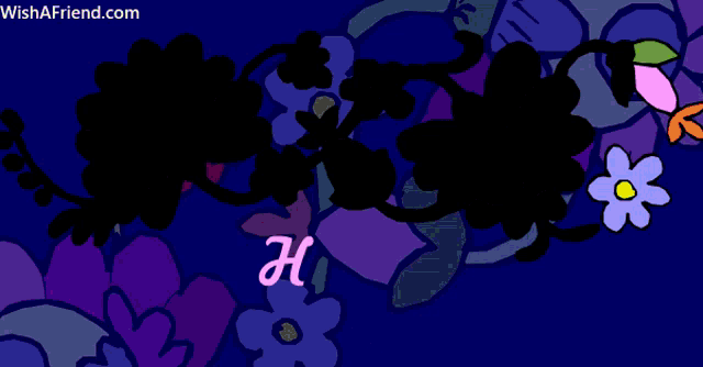 a blue background with flowers and the words happy anniver on it