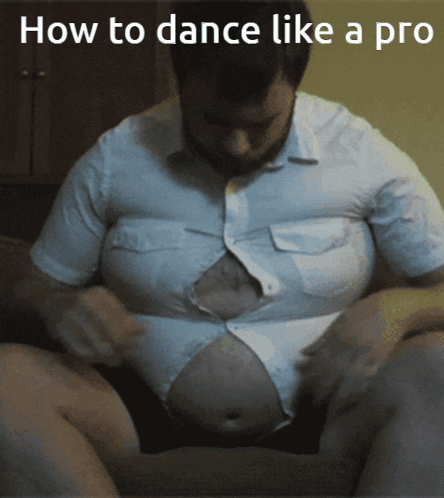 a man with a very large belly is shown with the words " how to dance like a pro " below him