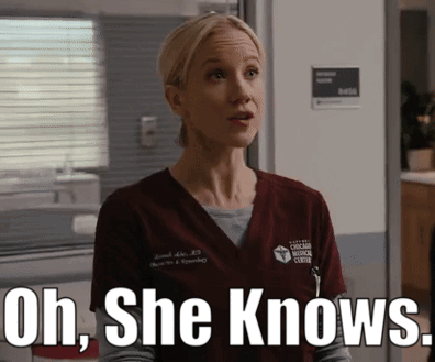 Chicago Med Hannah Asher GIF - Chicago med Hannah asher Oh she knows ...