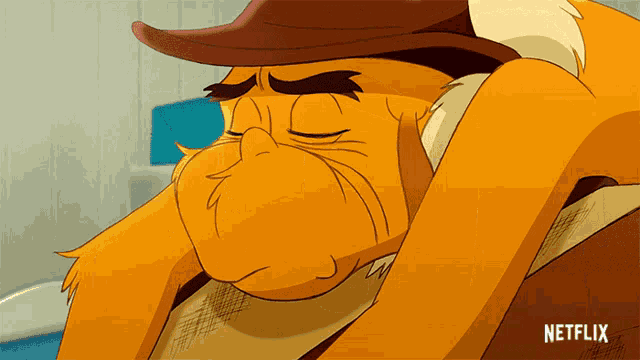 a cartoon of a cat wearing a cowboy hat with a netflix logo below it