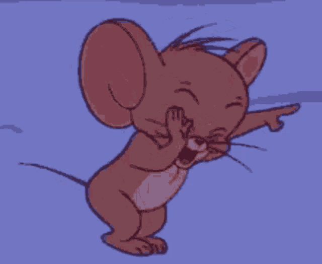 jerry mouse from tom and jerry laughing and pointing