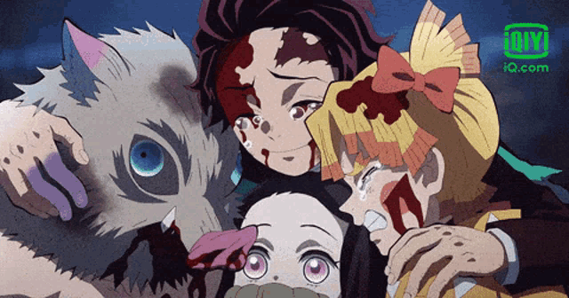 a group of anime characters are standing next to each other with the ig.com logo in the corner