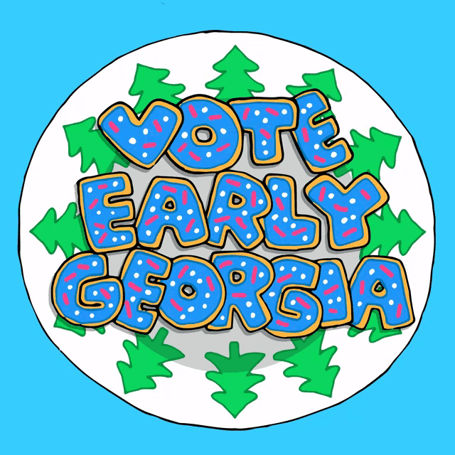a sign that says vote early georgia on a plate