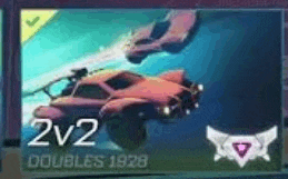 a red car is flying through the air on a blue background .