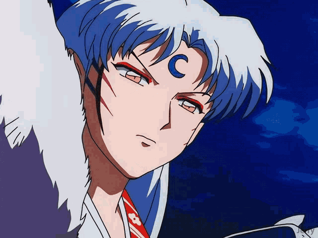 a close up of a cartoon character with a blue c on his forehead
