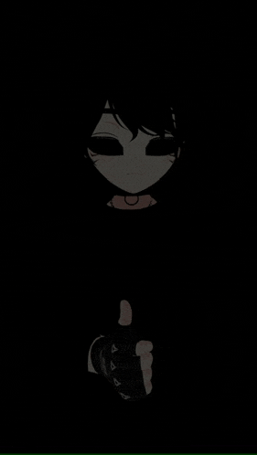 a cartoon character is giving a thumbs up in the dark
