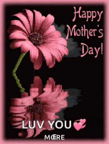 a mother 's day card with a pink flower and the words happy mother 's day