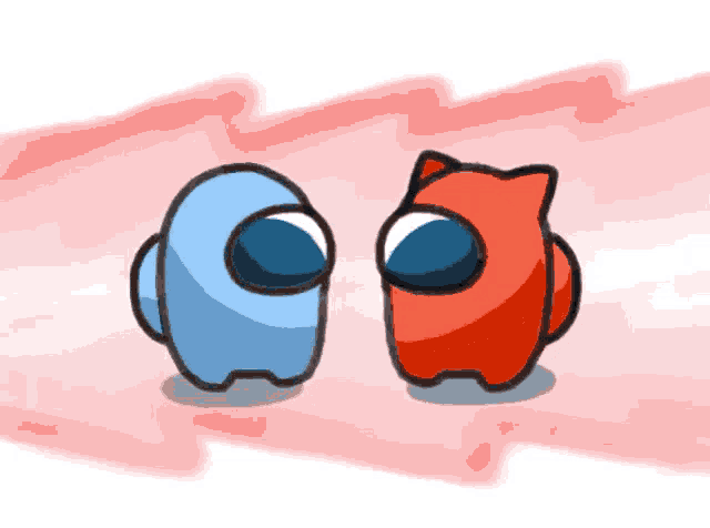 two among us characters standing next to each other