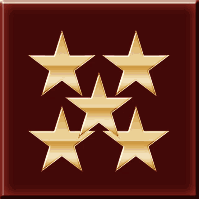 four gold stars are on a red background