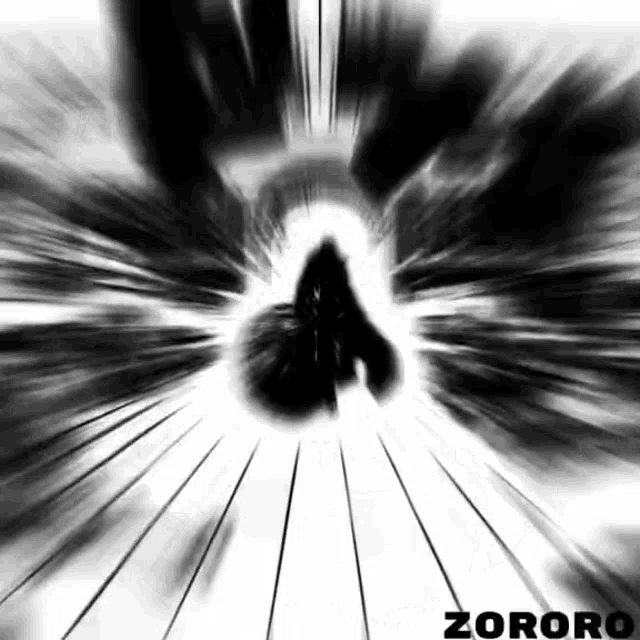a black and white image of a person in a tunnel with the word zororo on the bottom .
