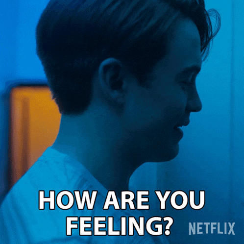 a netflix advertisement shows a man 's face and asks " how are you feeling "
