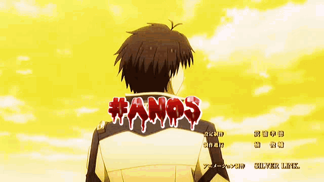 a man in a suit is standing in front of a sign that says ' tanos ' on it