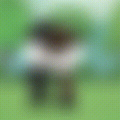 a blurred image of a person holding a flower in their hand .