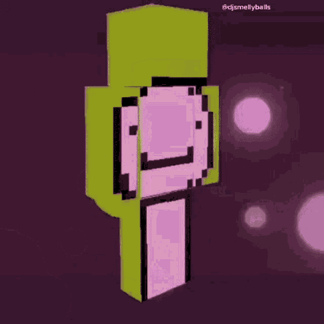 a cartoon of a person with a purple background and the words djsmellyballs on the bottom