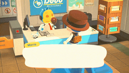 a video game character named morris talking to another character