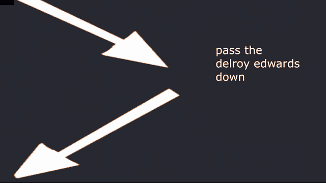 a picture of a man with the words pass the delroy edwards down above it