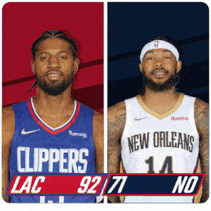 Los Angeles Clippers (92) Vs. New Orleans Pelicans (71) Third-fourth Period Break GIF - Nba Basketball Nba 2021 GIFs