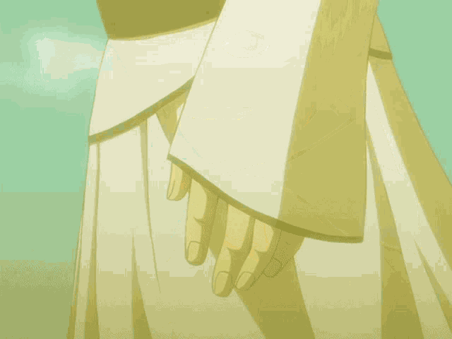 a person holding another person 's hand in a cartoon
