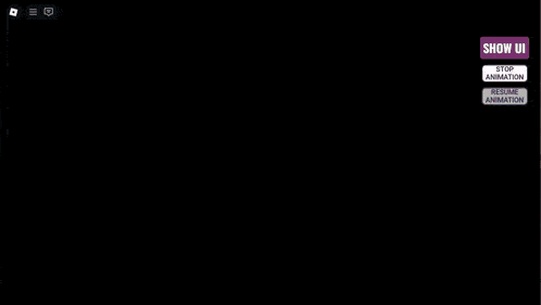 a screenshot of a video game with a stop animation and pause animation option