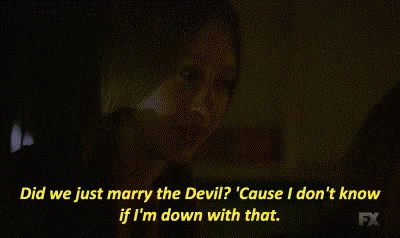 American Horror Story Did GIF - American Horror Story Did Did We Just Marry The Devil Because If We Did I Dont Know If Im Down With That GIFs