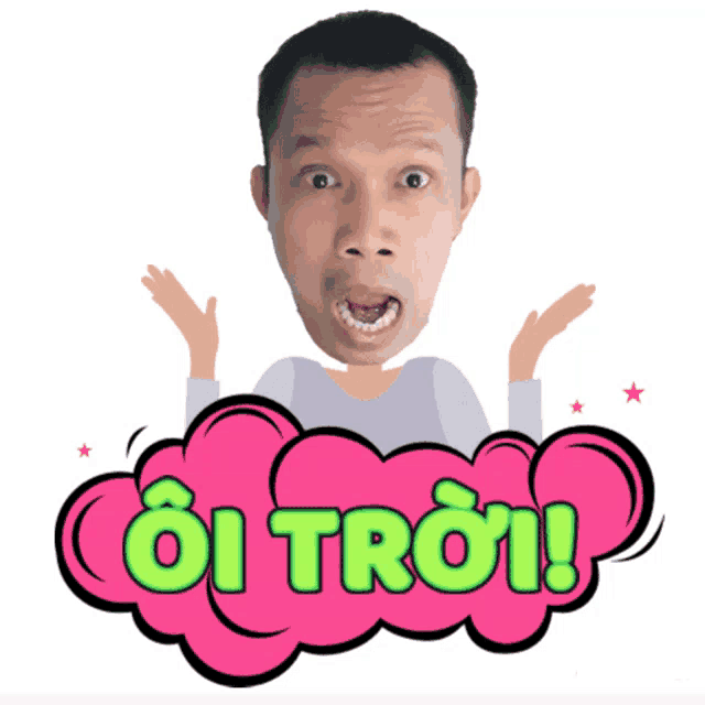 a man with a surprised look on his face is behind a speech bubble that says oi trời
