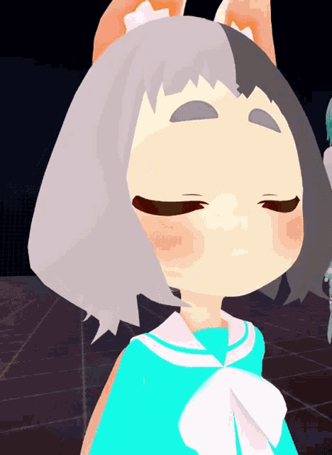 a close up of a girl 's face with closed eyes