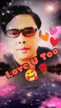 a picture of a man with the words love u too