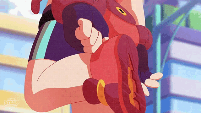 a close up of a person 's feet with the words brawl stars written on the bottom
