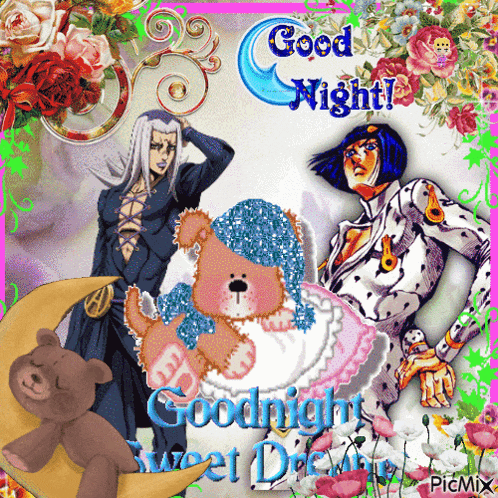 a picture of a teddy bear with the words goodnight sweet dream on it