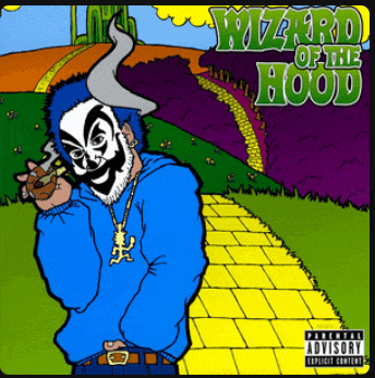 a wizard of the hood album cover with a cartoon character
