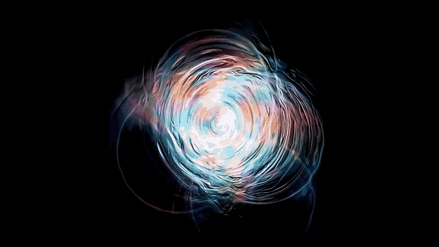 a colorful circle on a black background that looks like a galaxy .