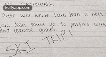 a person has written a note that says peter will write lava jean a note