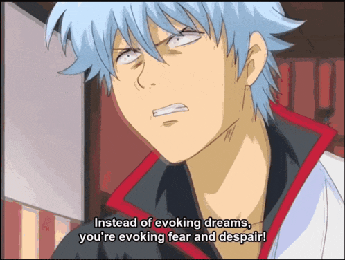 a cartoon of a man saying instead of evolving dreams you 're evolving fear and despair