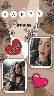 a birthday card with a picture of a woman and the words happy birthday